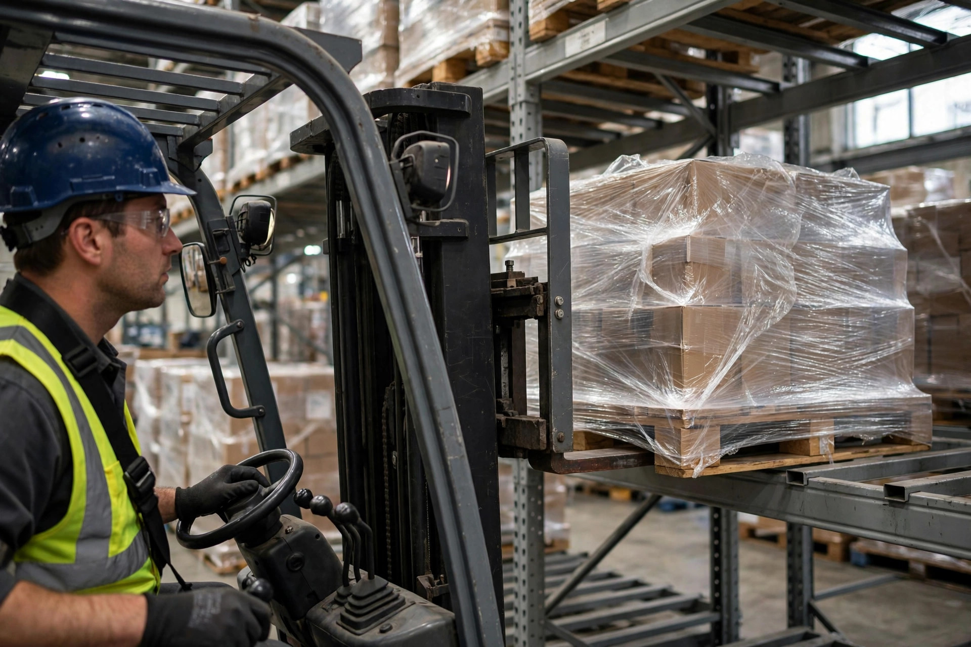 Pallet storage area in a 3PL warehouse