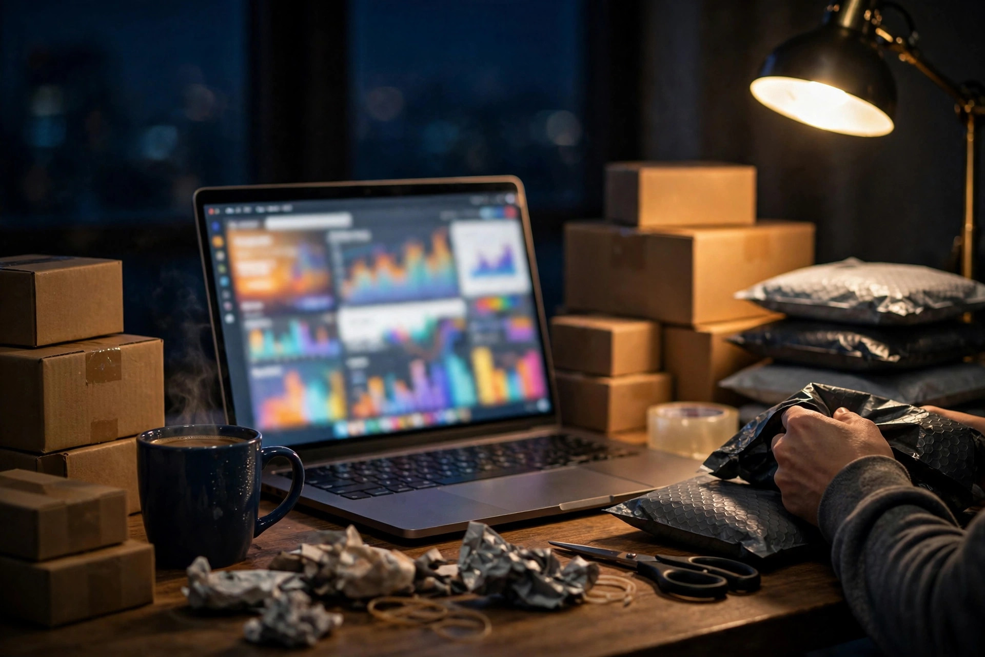 Amazon FBA warehouse preparing inventory for Black Friday