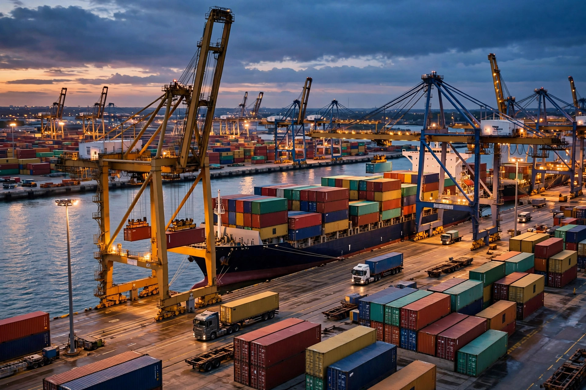 Container loading at a port