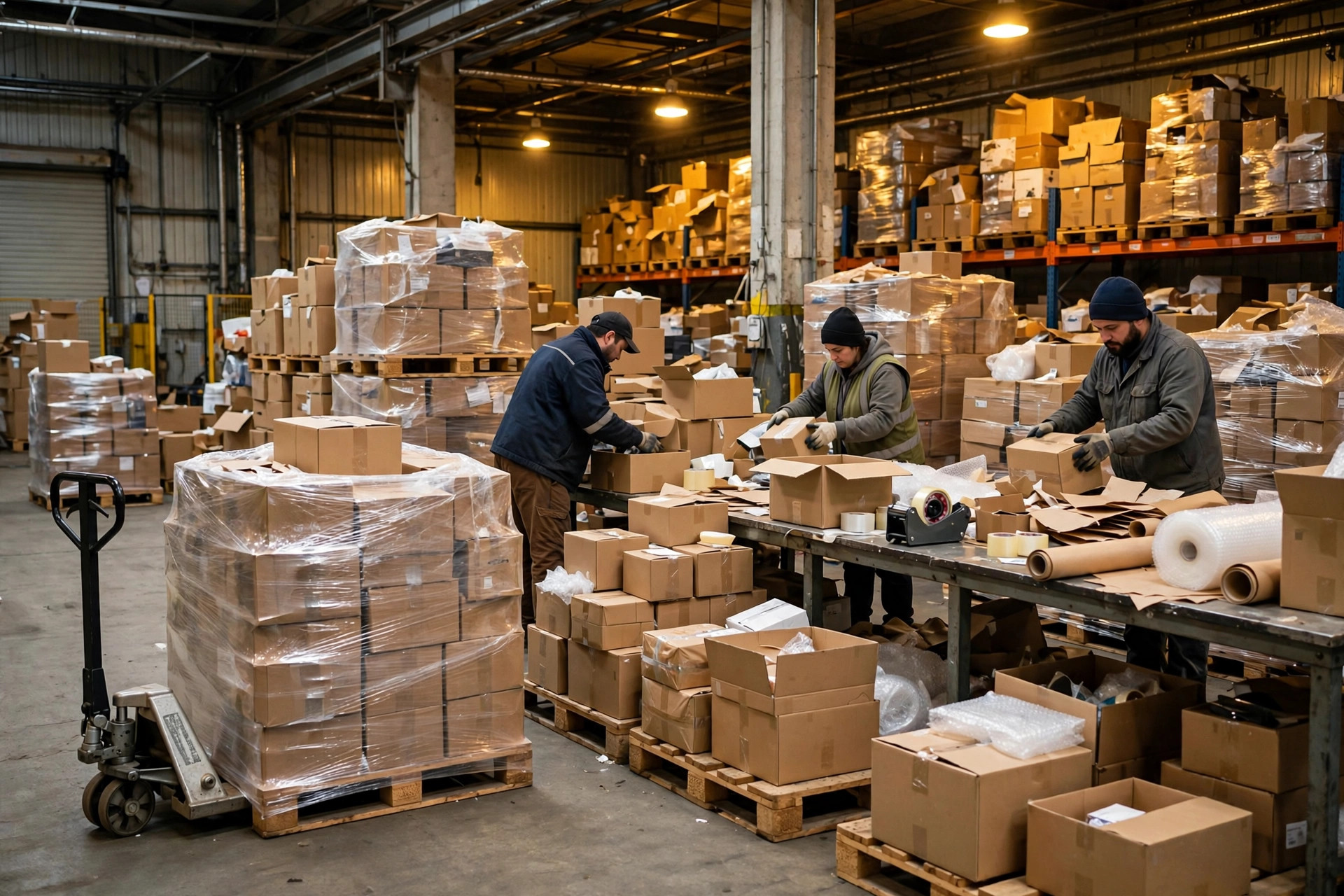 Clearance packing area for slow-moving inventory