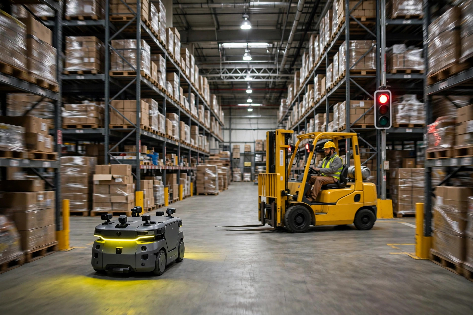 AMR vs. Forklift at the Intersection: Do You Really Need Traffic Lights?
