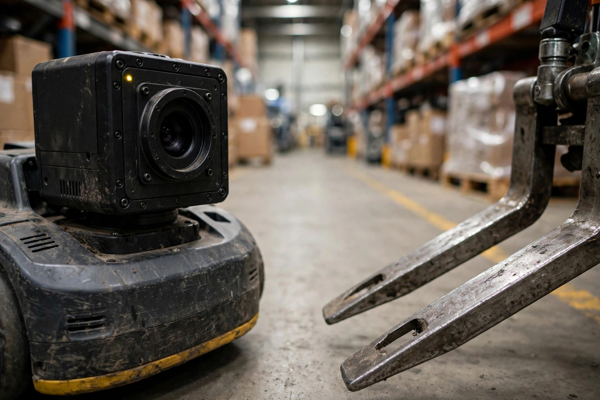 Low-mounted safety scanner on an AMR detecting a low obstacle on the floor
