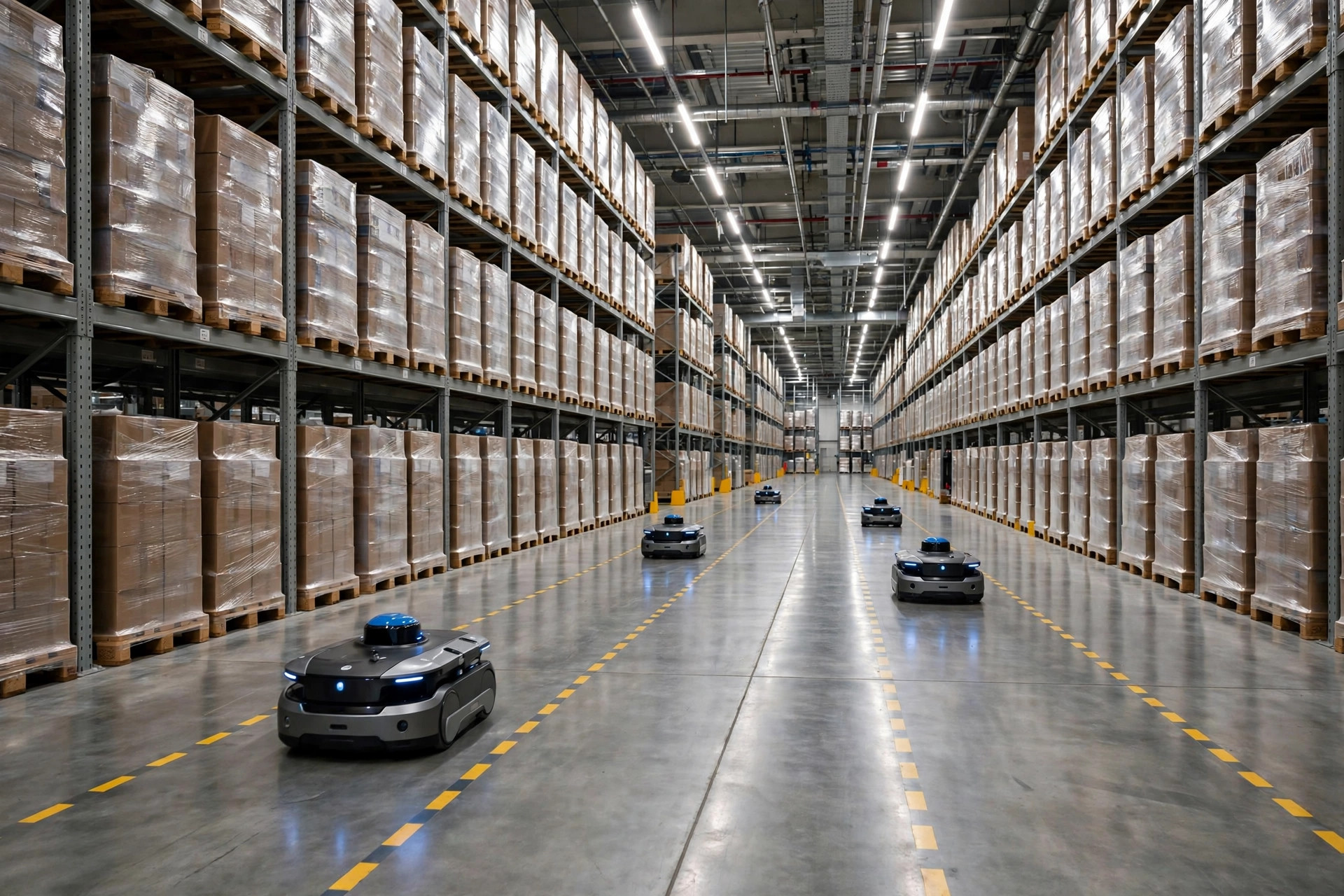 'AMR Traffic Management: Right-of-Way Rules for Intersections, Aisles, and Charging Zones'