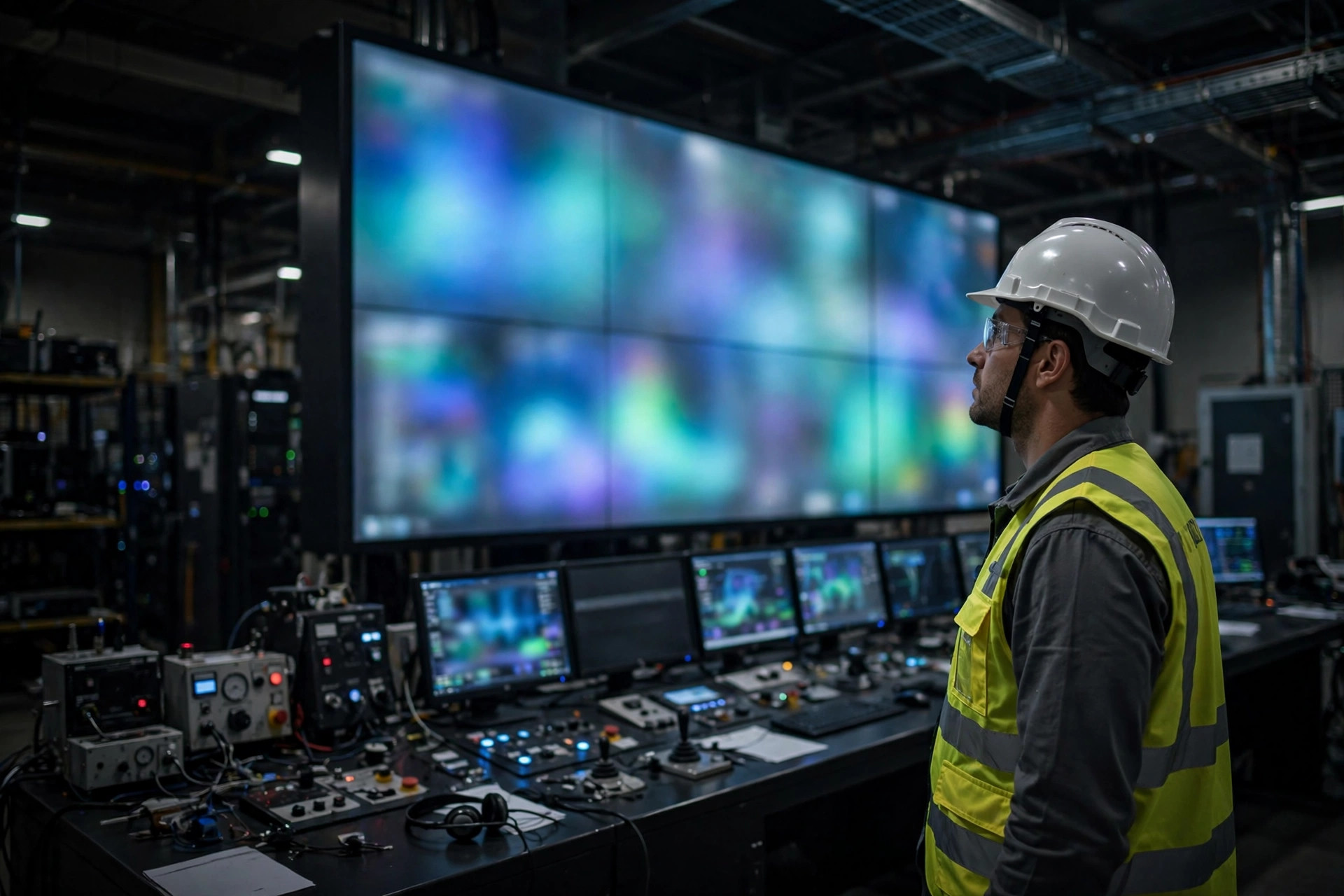 Ingeniero operando la sala de control del AS/RS durante operaciones degradadas