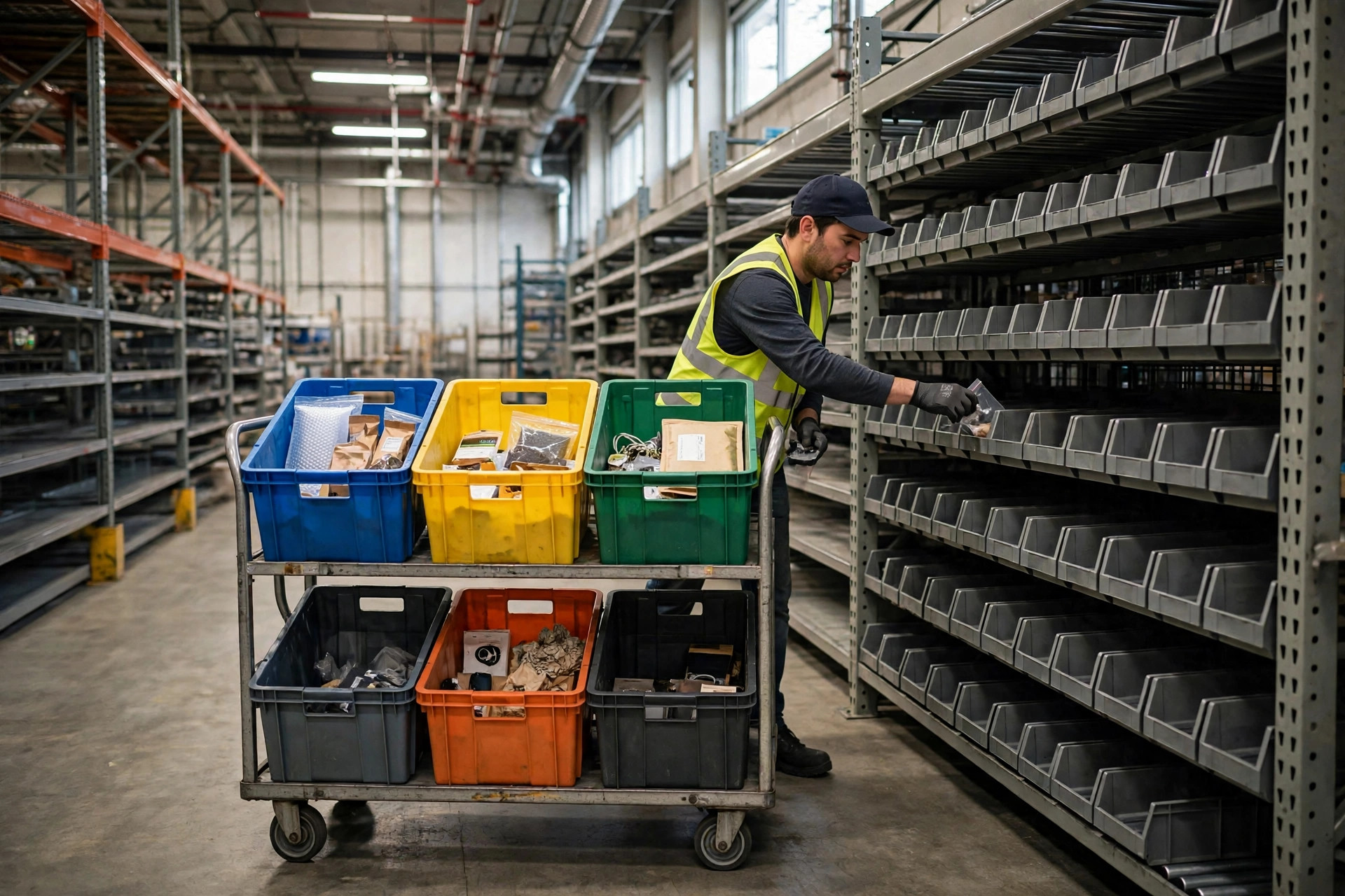 Batch picking with a multi-order cart