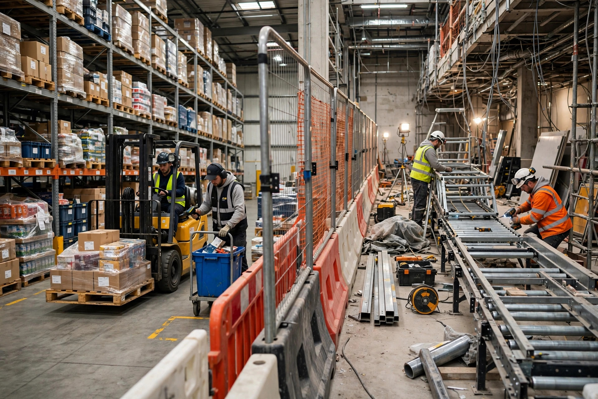 Warehouse operating during automation retrofit