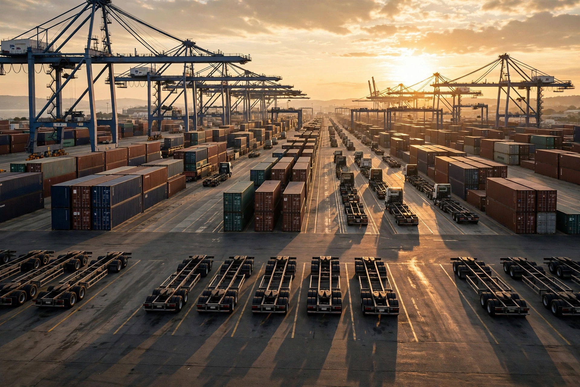 Container port yard: every extra day your exam box sits here is real money