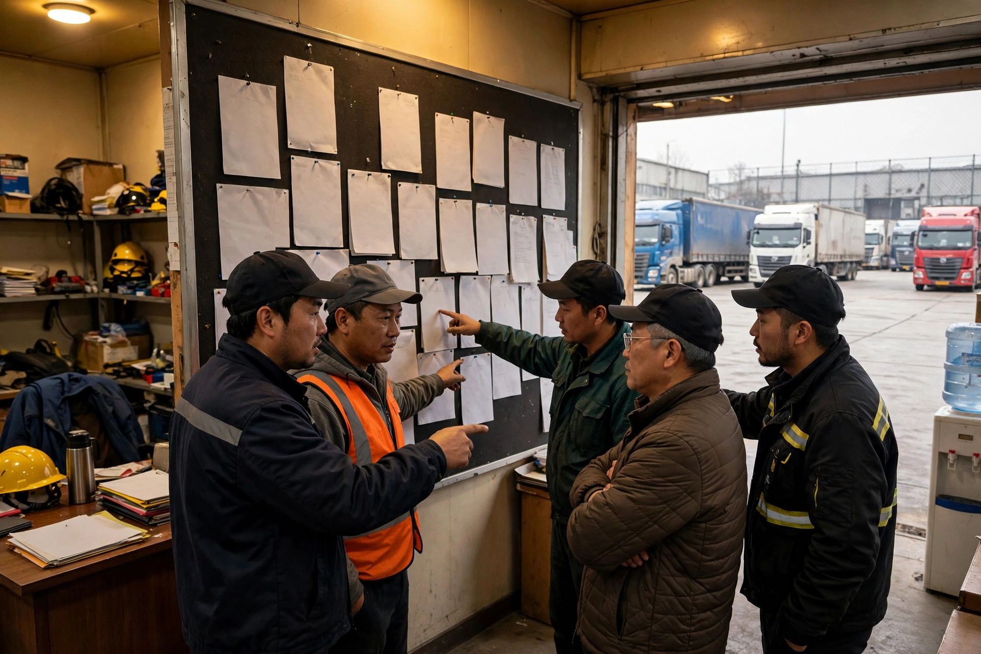 Freight matching office at a logistics park