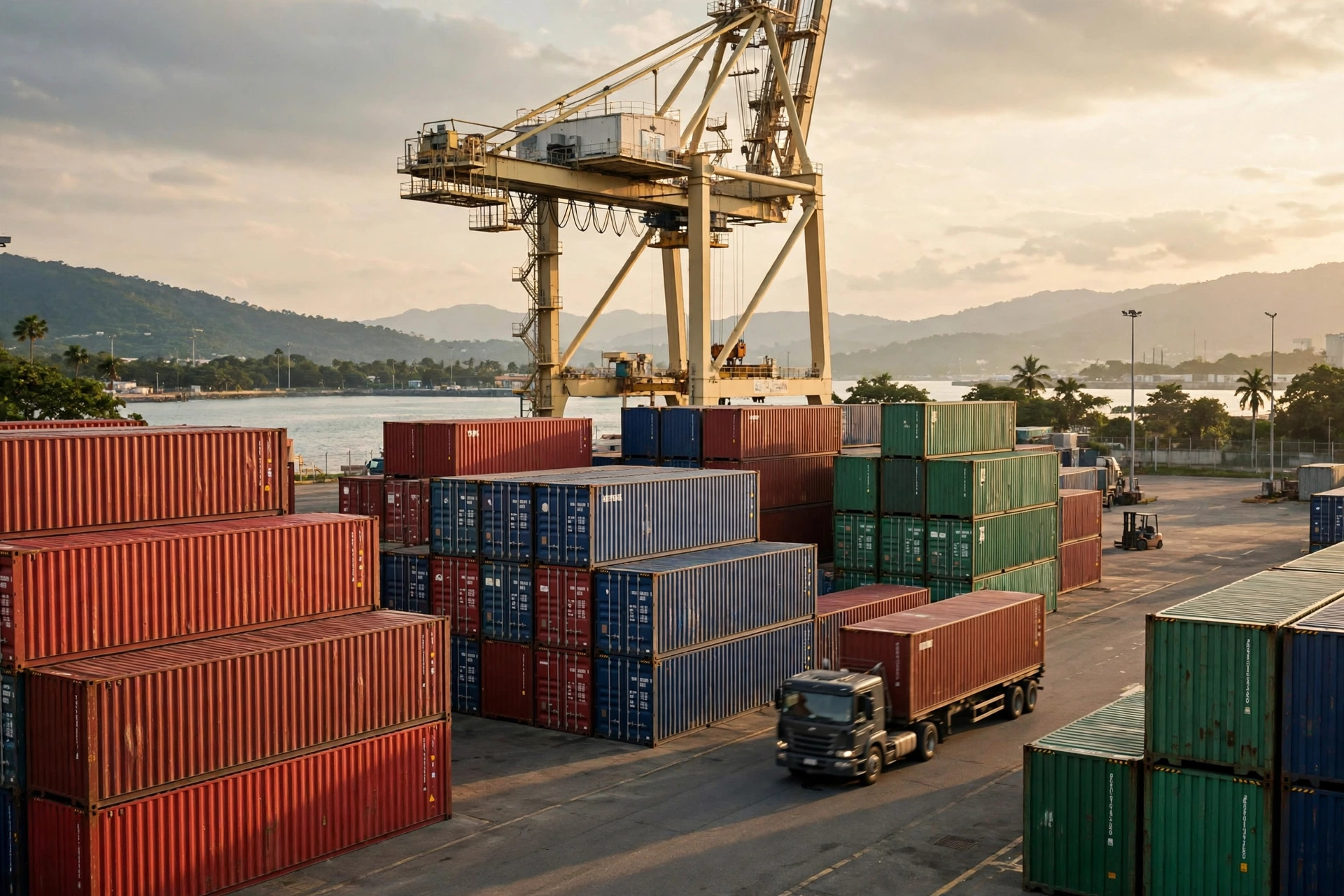 Container terminal at a Colombian seaport