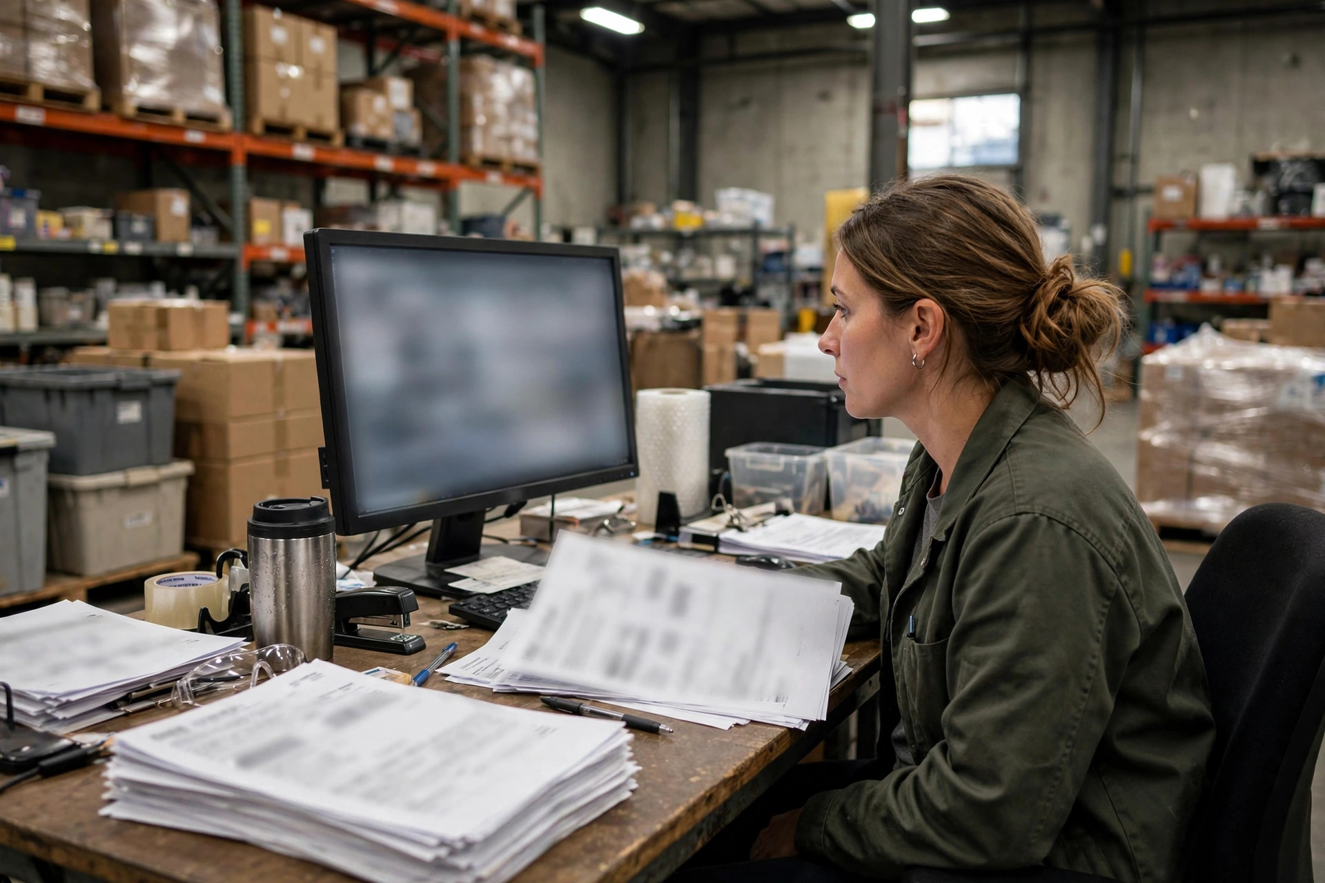 Reconciling inventory records at the warehouse office