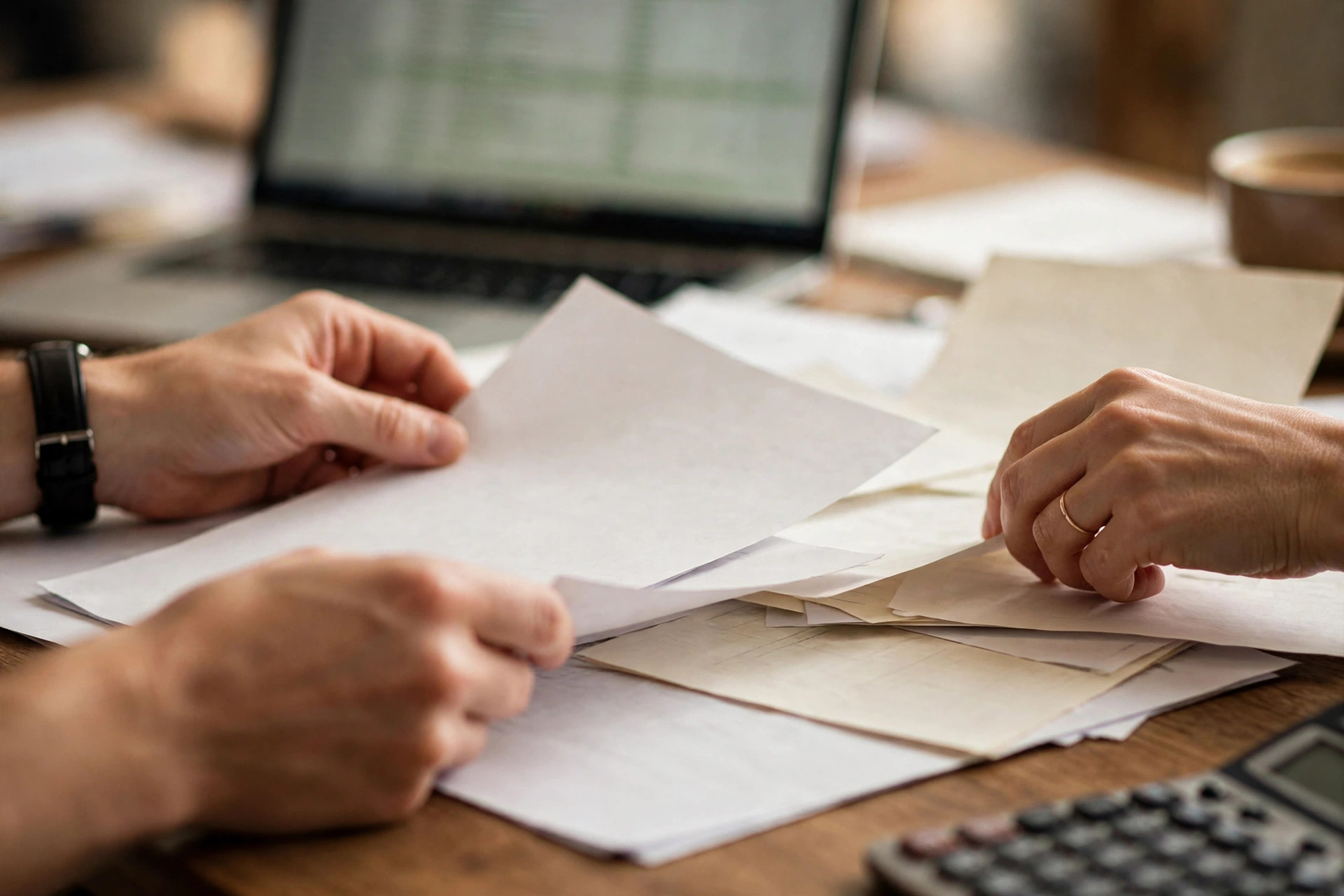 Office staff reviewing customs declaration documents