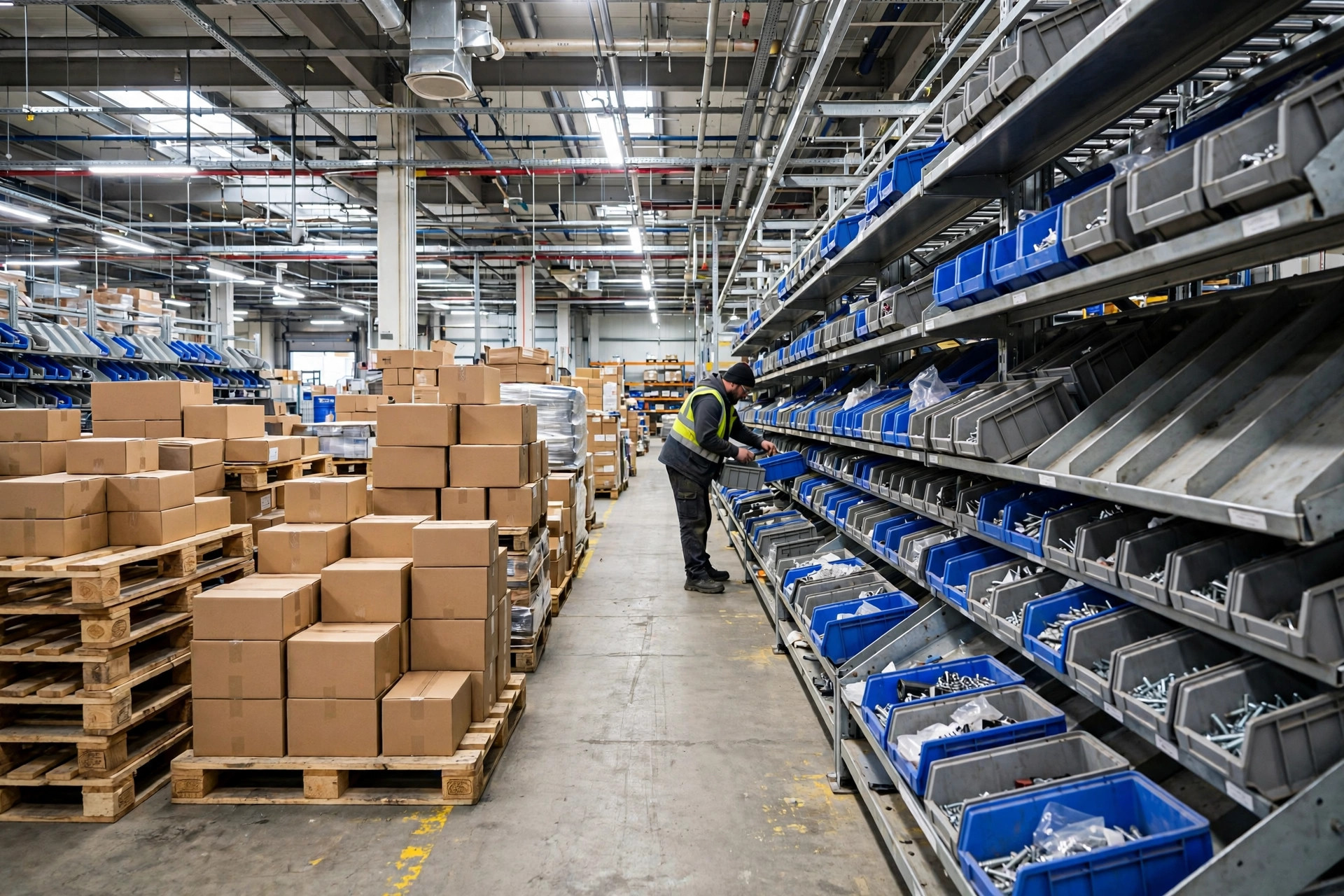 ¿Apilado en suelo o estantería para piezas pequeñas? Calculé los números al detalle