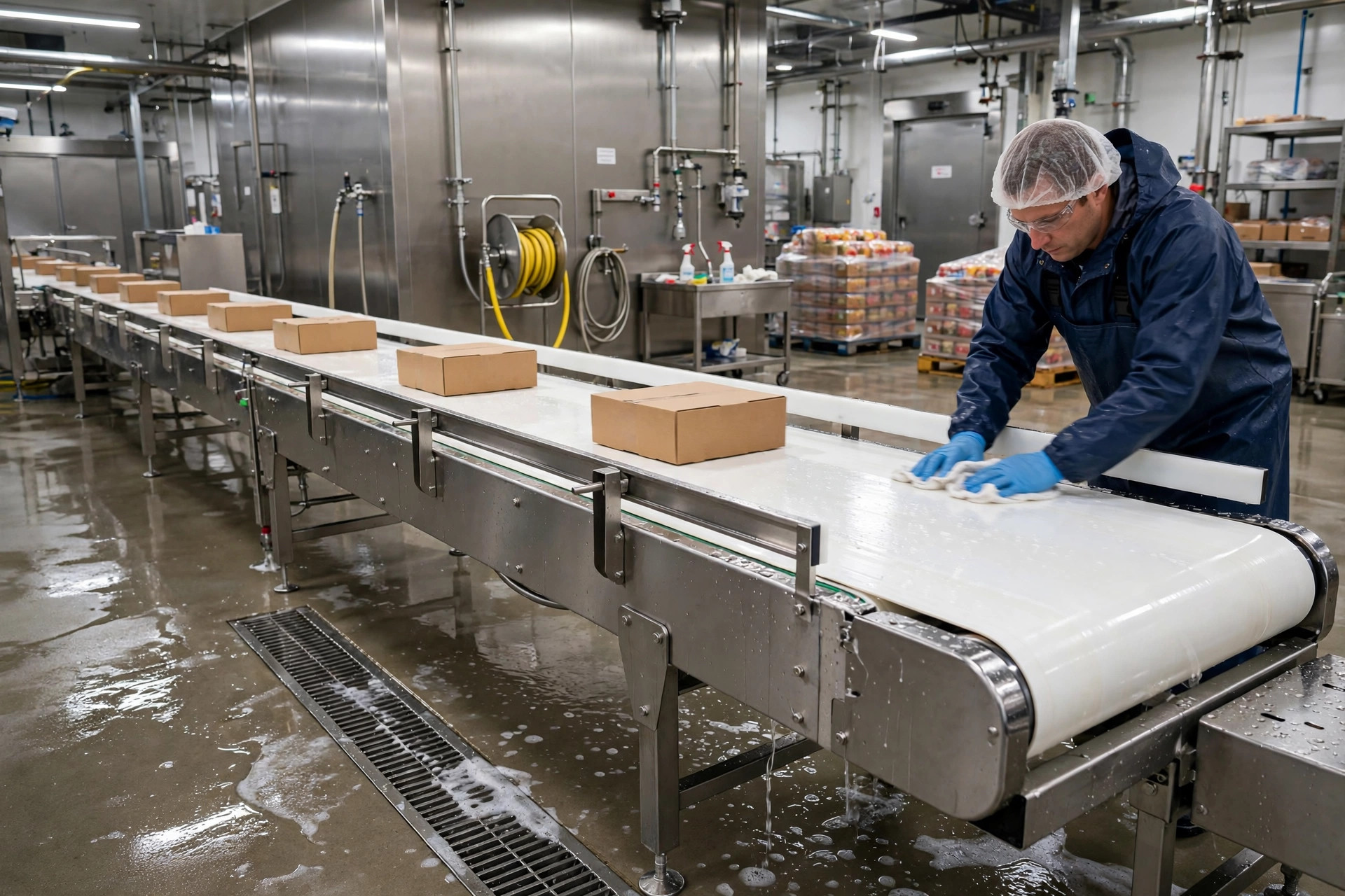 Food-Grade Conveyor Belts in the Warehouse: Material, Sanitation & Compliance Playbook