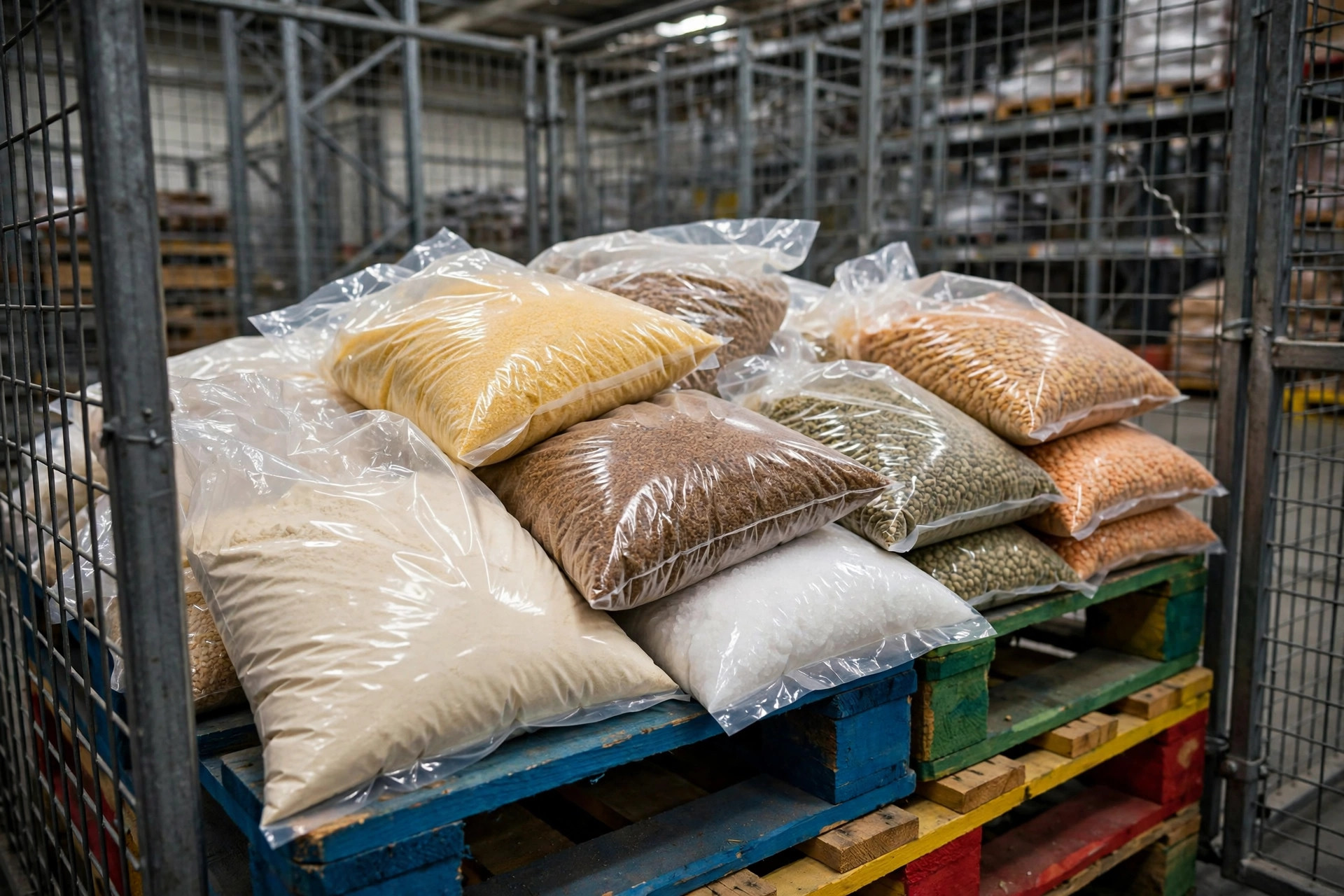 Zona segregada de almacenamiento de alérgenos en un almacén de alimentos