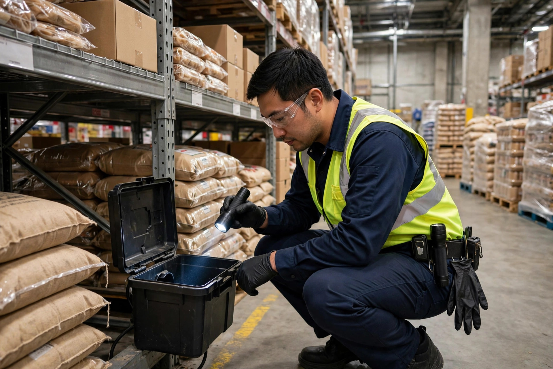 Pest monitoring in a food warehouse