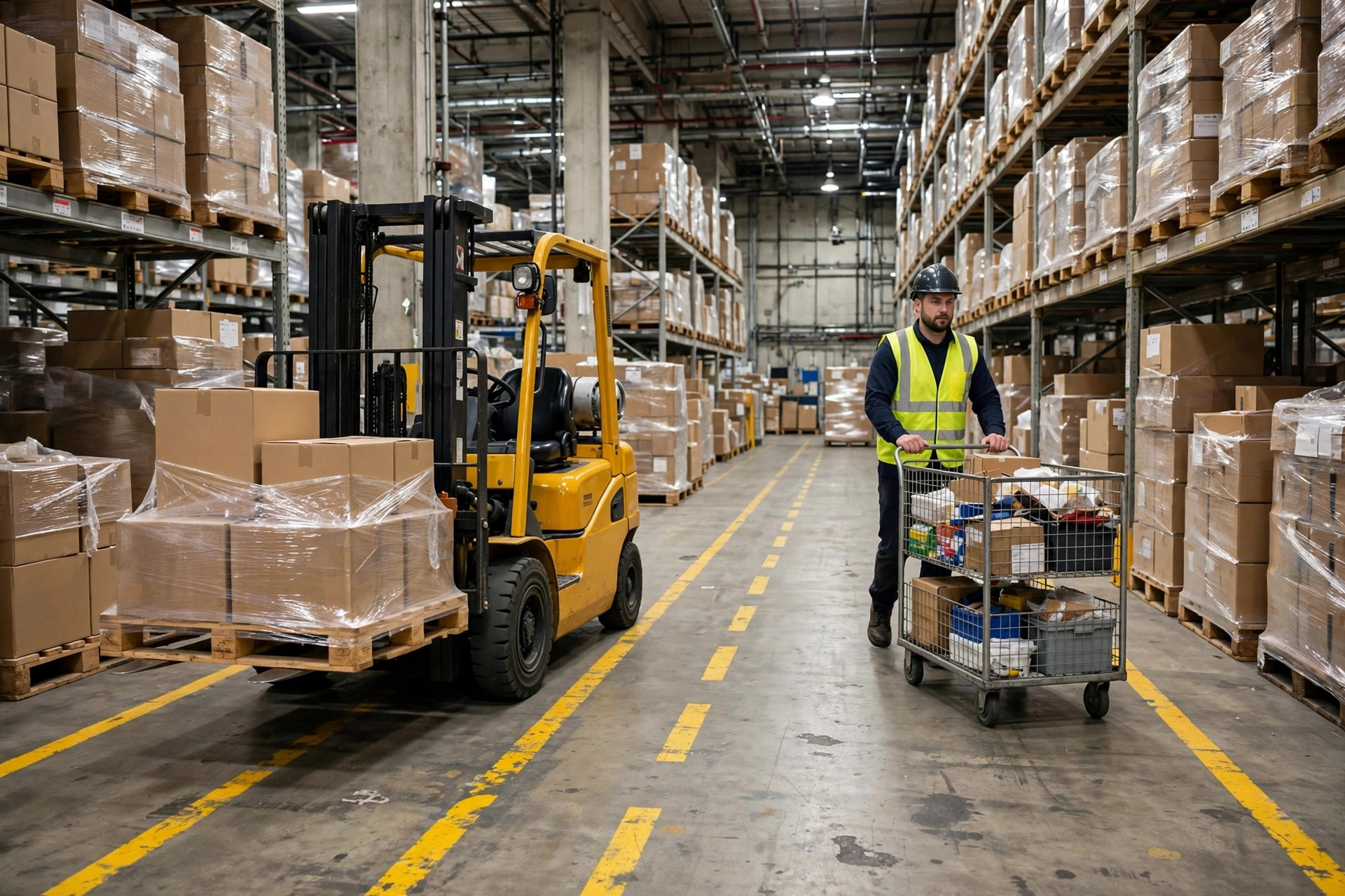 Forklifts vs Pickers: Time-Sharing and Zoning Tricks for Shared Aisles