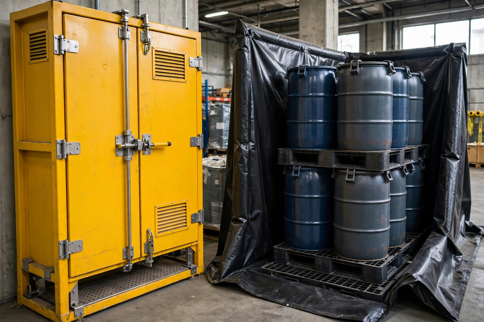 Hazmat storage inside a dedicated fire-rated room