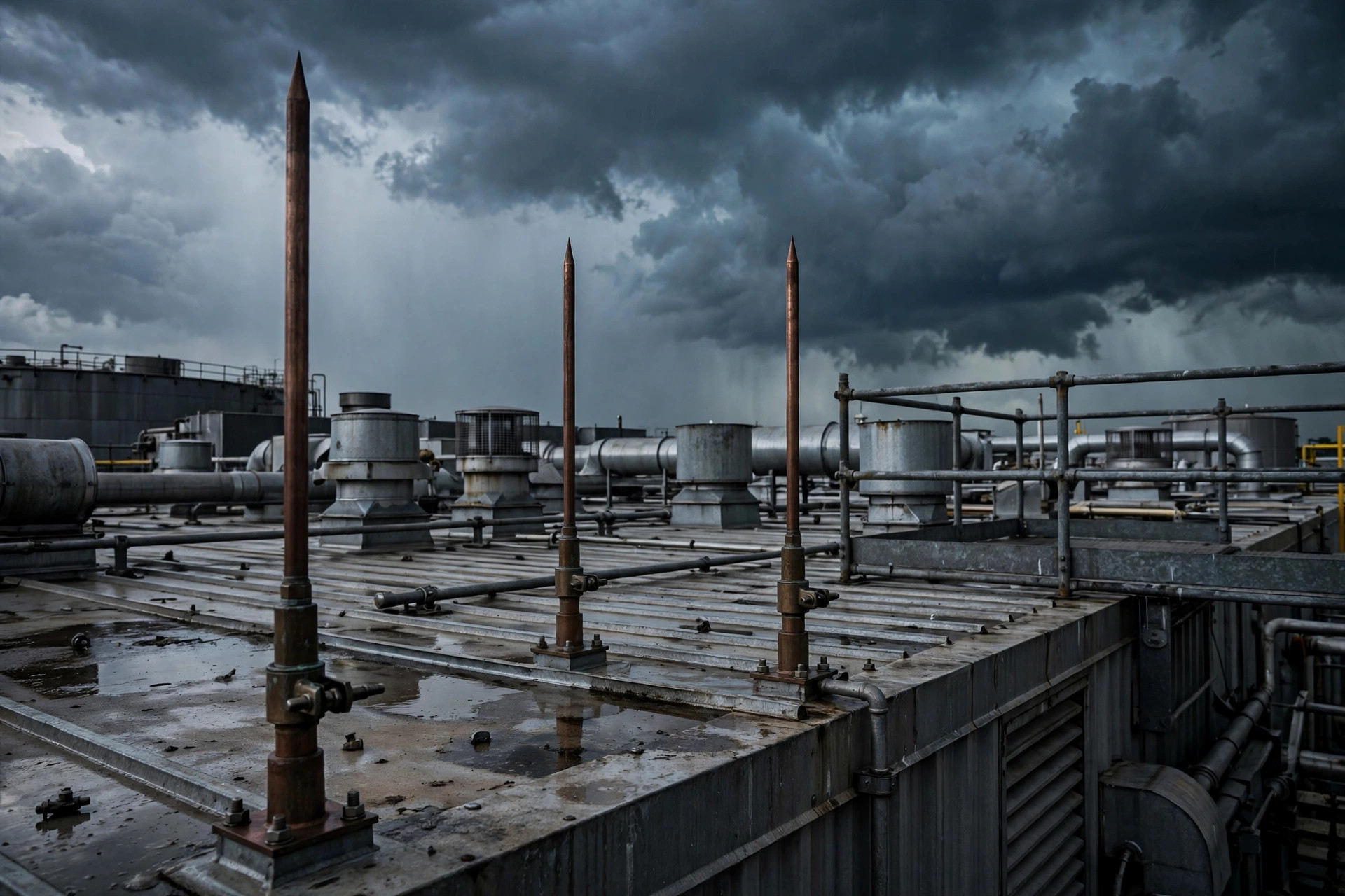 Lightning Protection for Hazmat Warehouses: Air Terminals, Grounding Grids, and SPDs