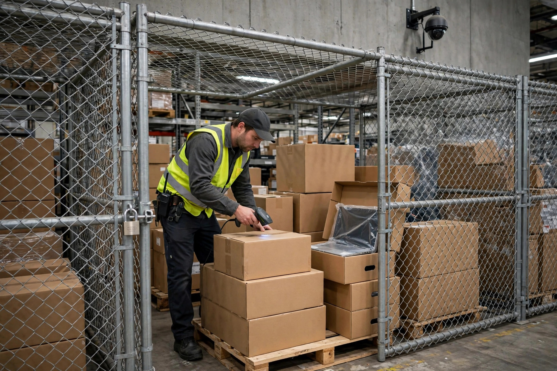 Picking inside the caged valuables area