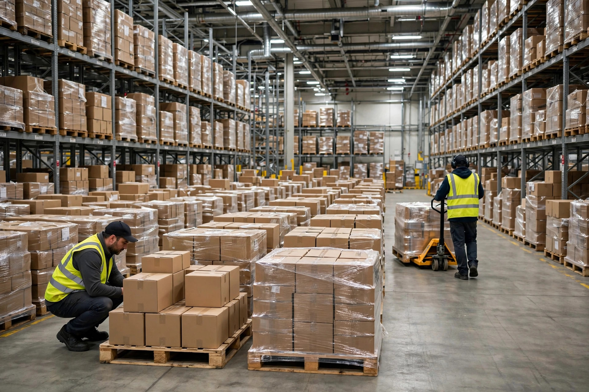 New client's first inbound pallets staged and waiting for putaway