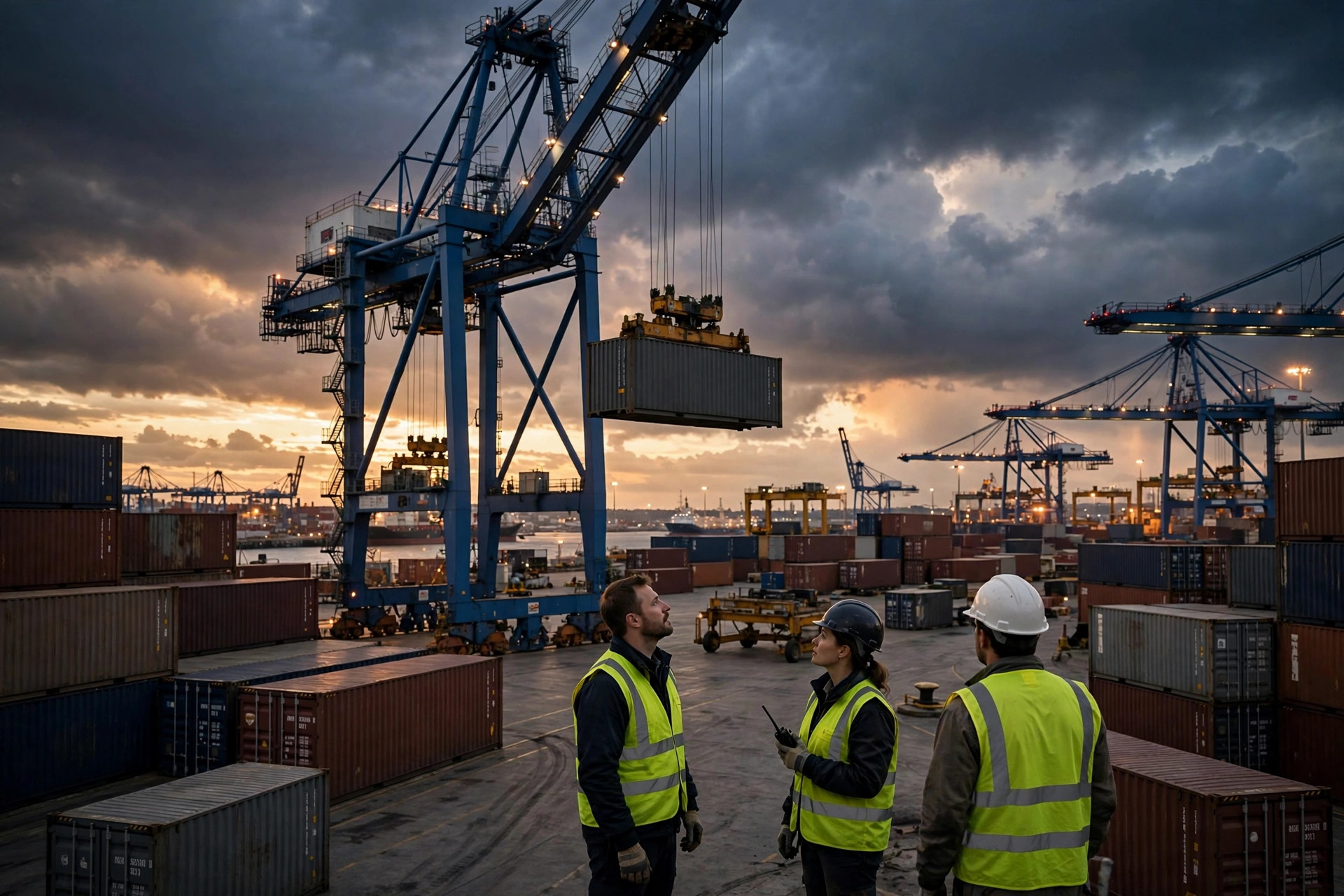 Chargement de conteneurs sur un terminal portuaire