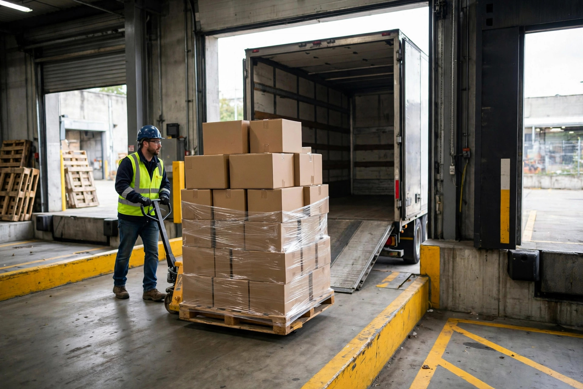 Centro de distribución de Walmart cargando