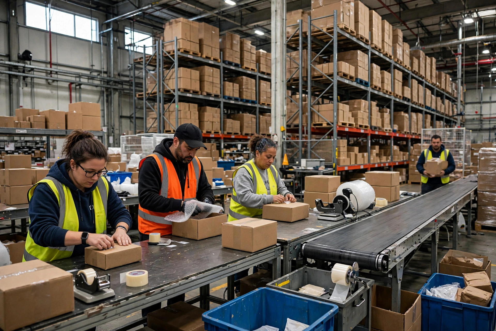 Returns QC area in a 3PL warehouse
