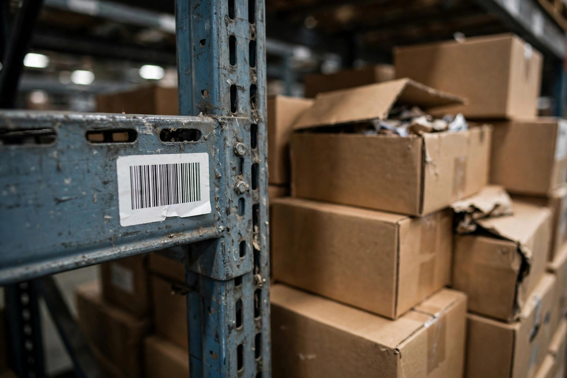 Dedicated returns locations with barcode labels in the warehouse