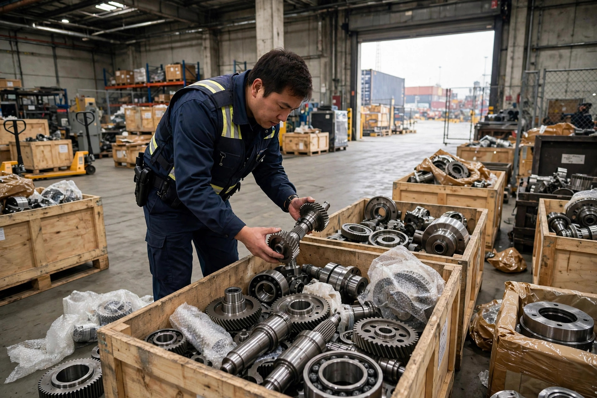 Inspección aduanera de equipos en el puerto