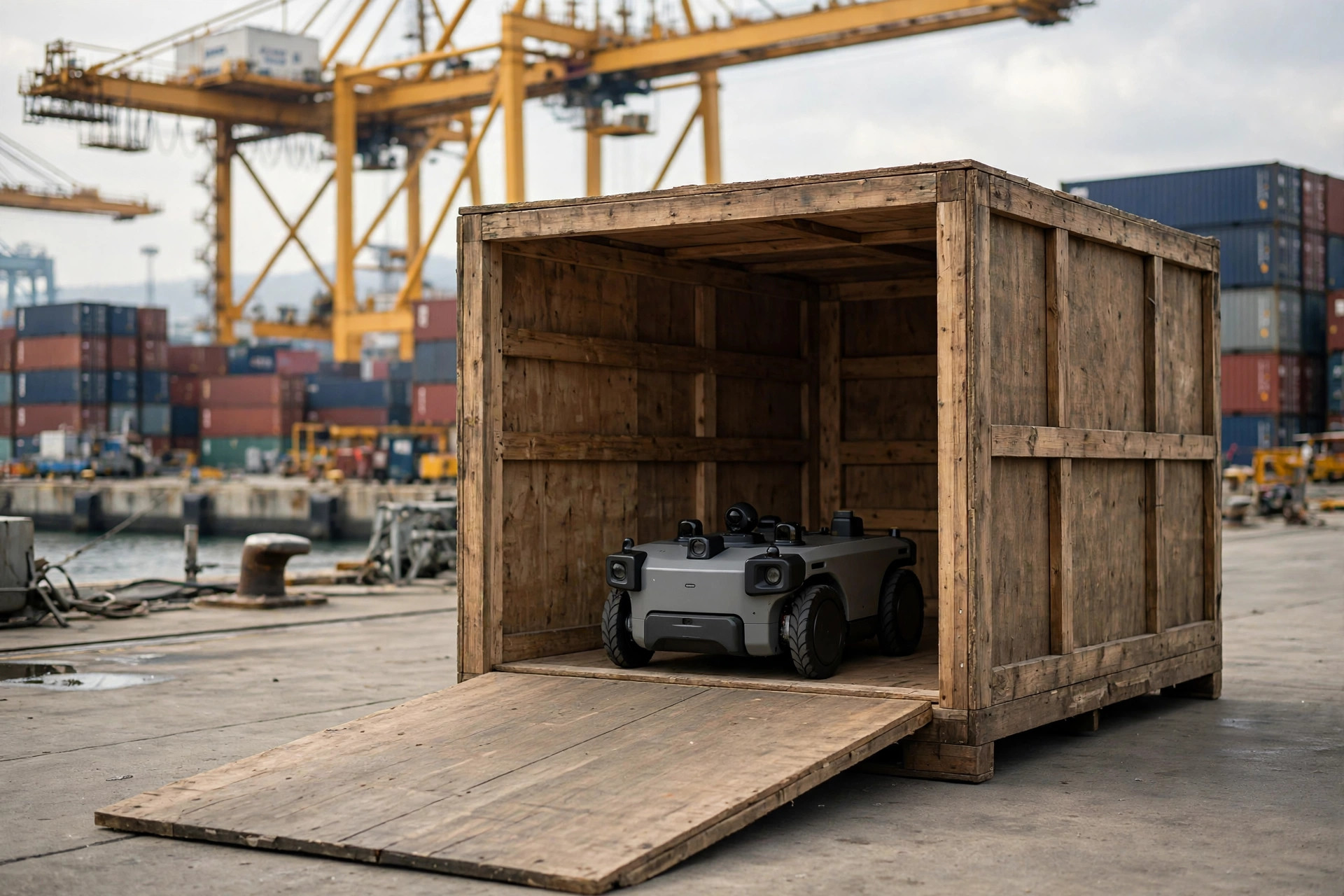 Equipment crated for export