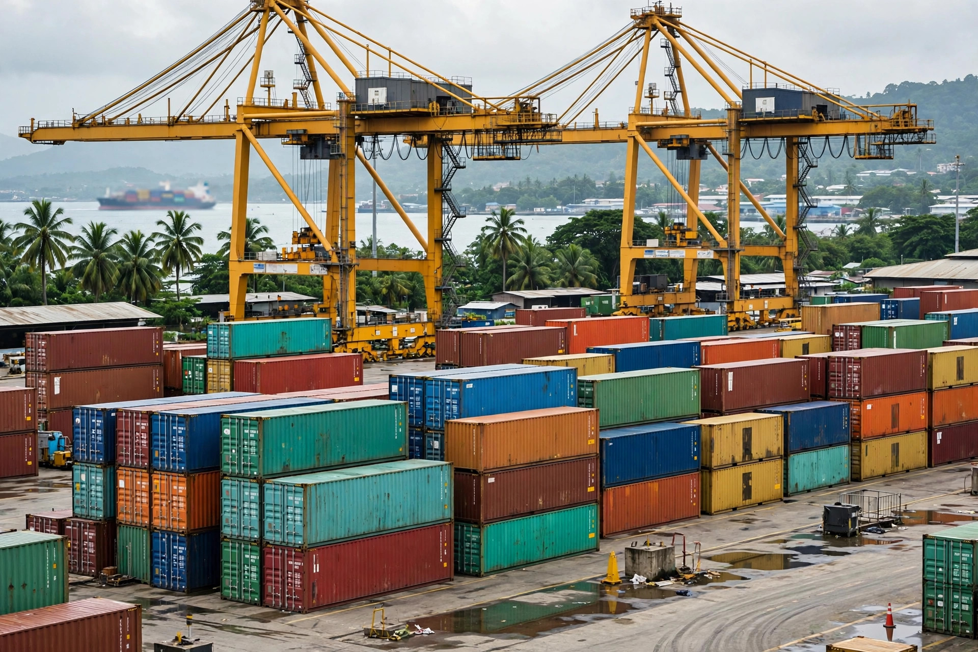 Container terminal at a Southeast Asian port