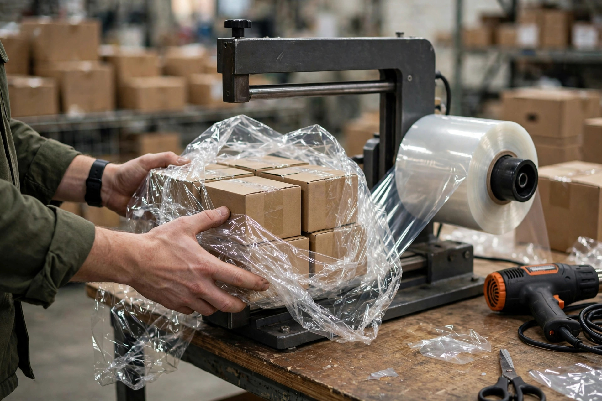 Heat shrink tunnel packaging line