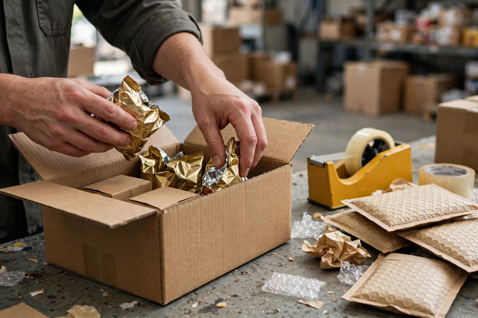Snack e-commerce packing station