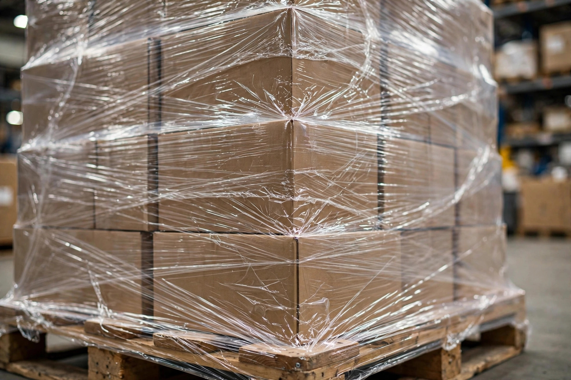 Pallet wrapped in stretch film