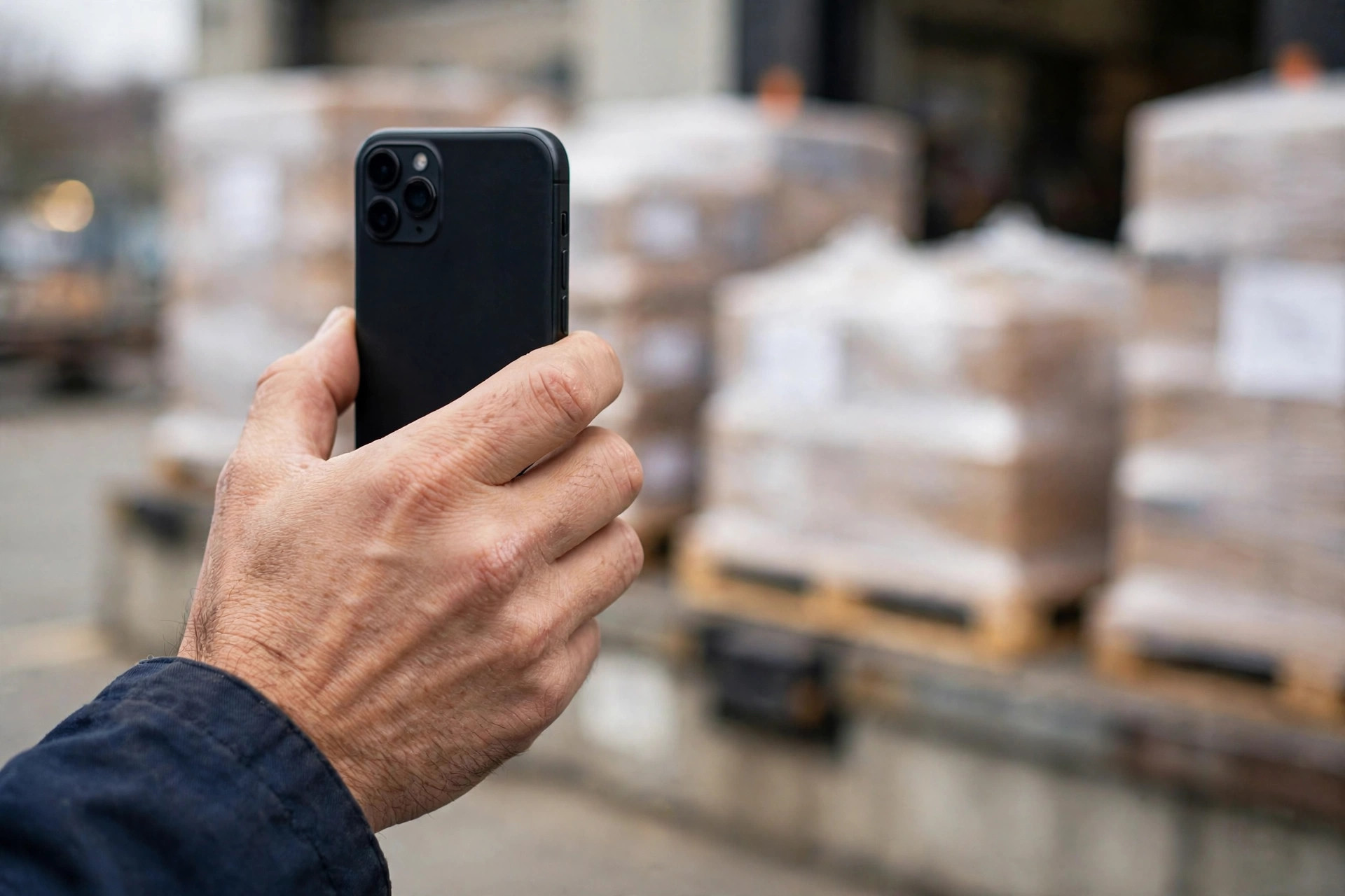 Driver capturing photo proof of delivery