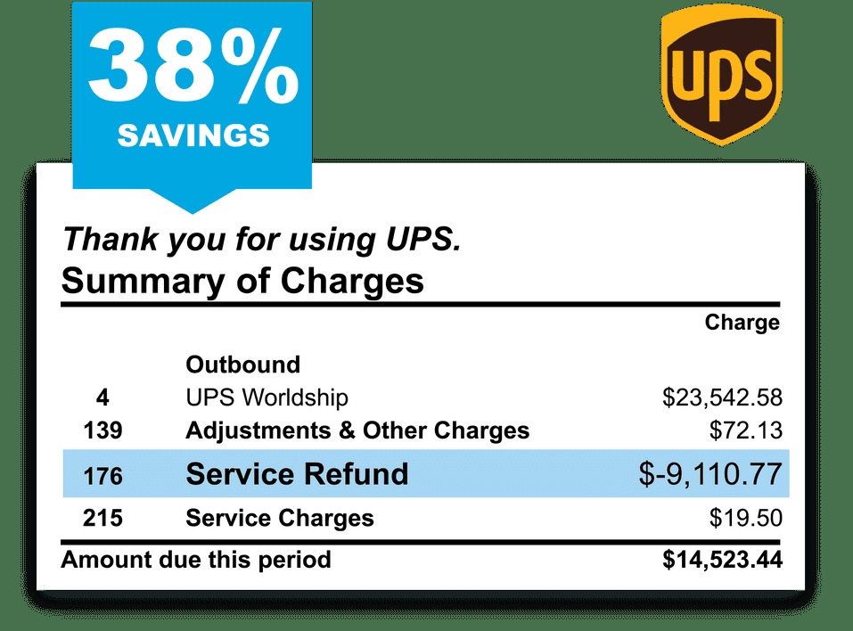 Spreadsheet analyzing three months of invoices to find the real carrier discount rate