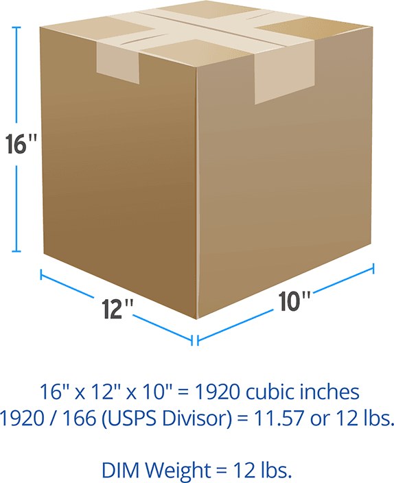 USPS 体积重计算示意图
