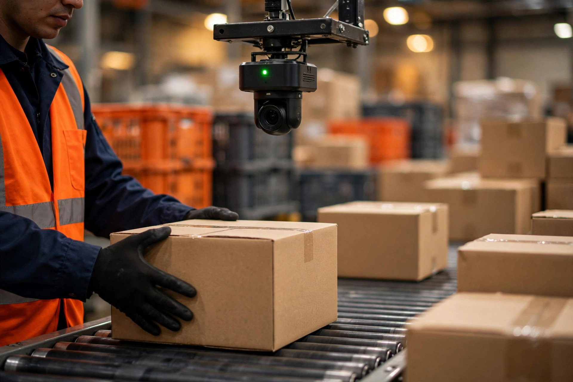 AI vision inspection at a packing station