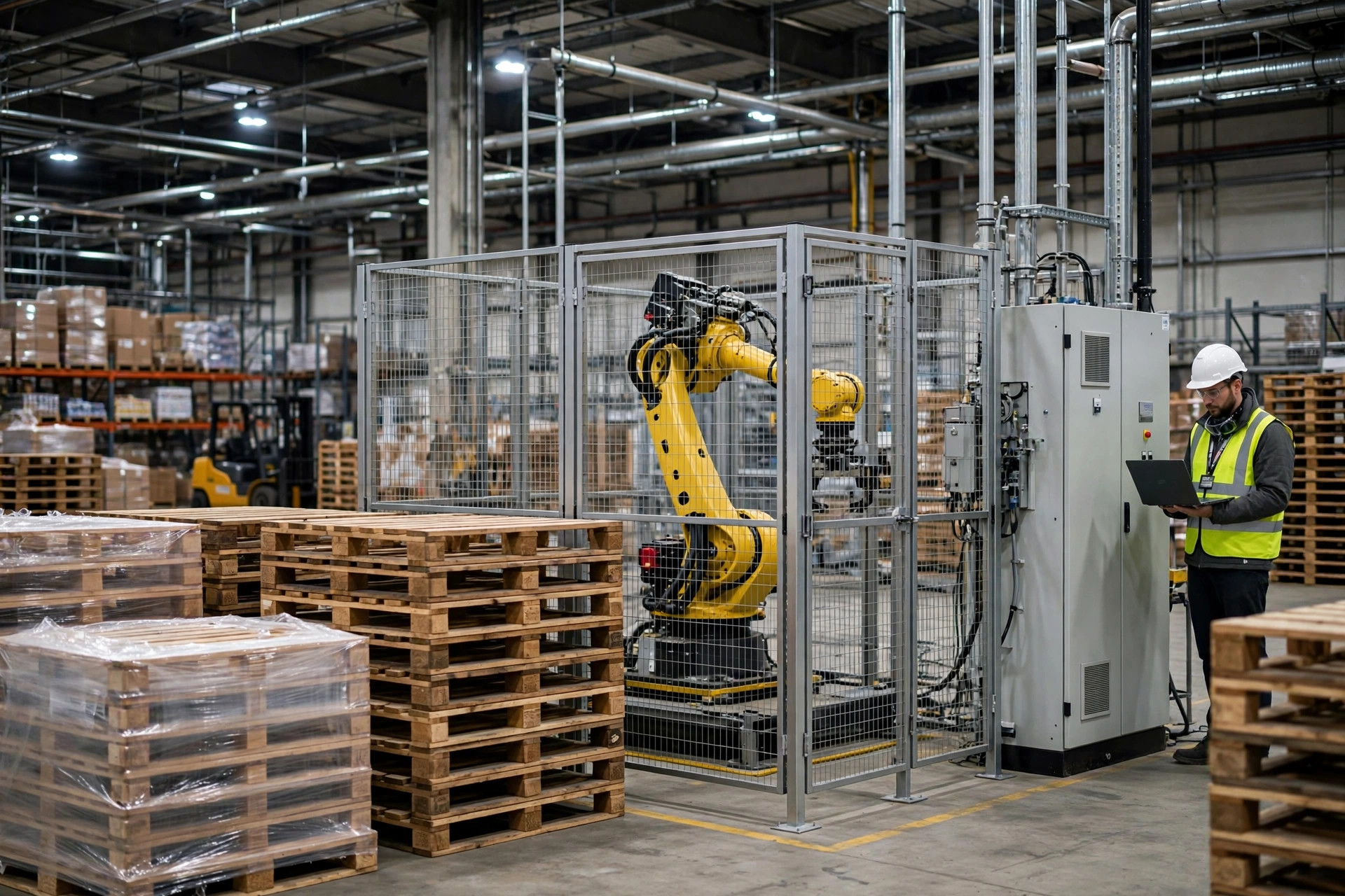 Automated sortation line installation in progress