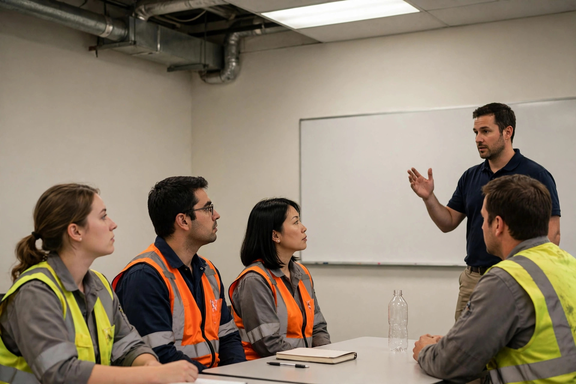 New hire orientation session at the warehouse