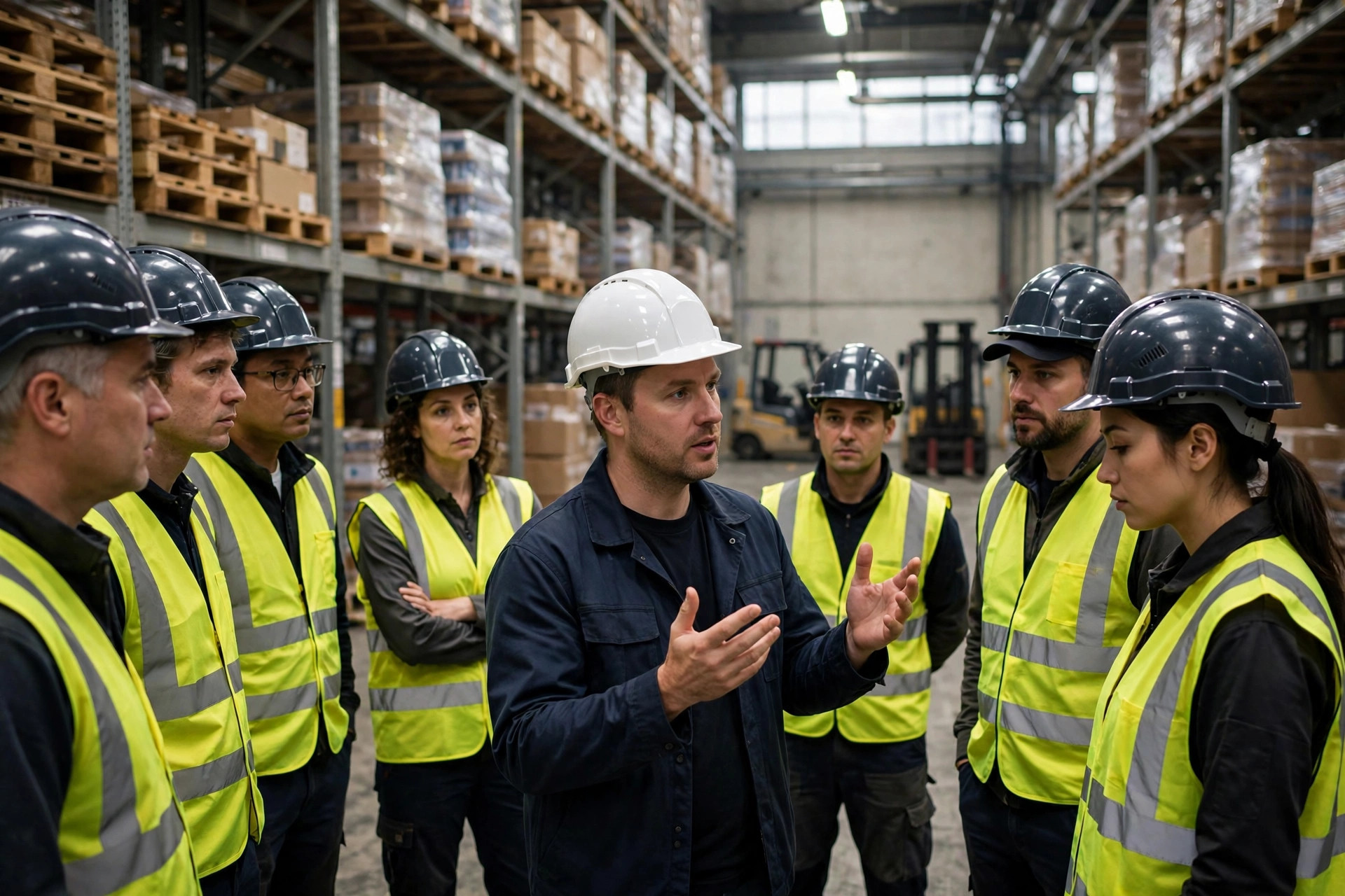 Supervisor in a one-on-one review with a frontline worker