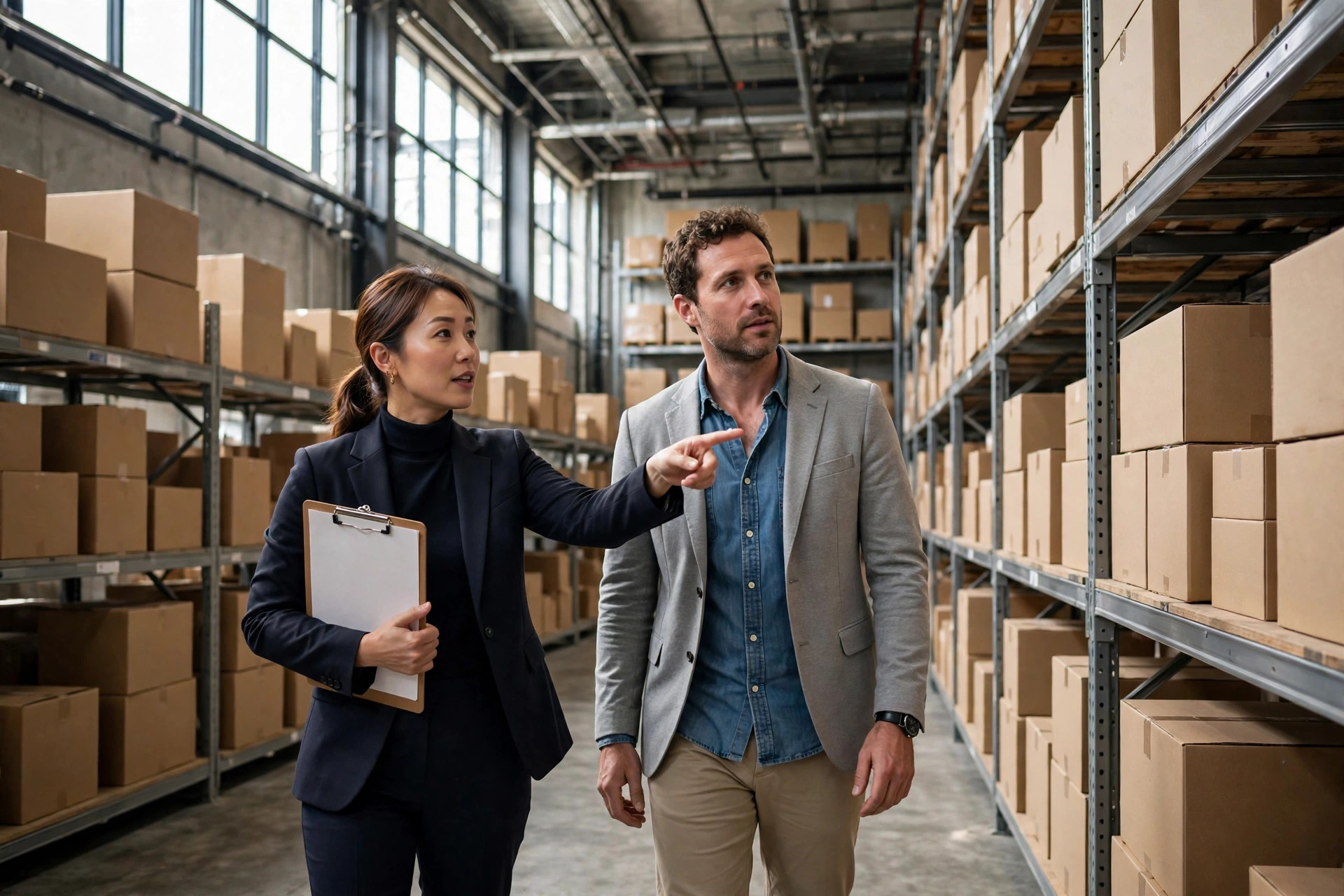 Touring a warehouse before signing the lease