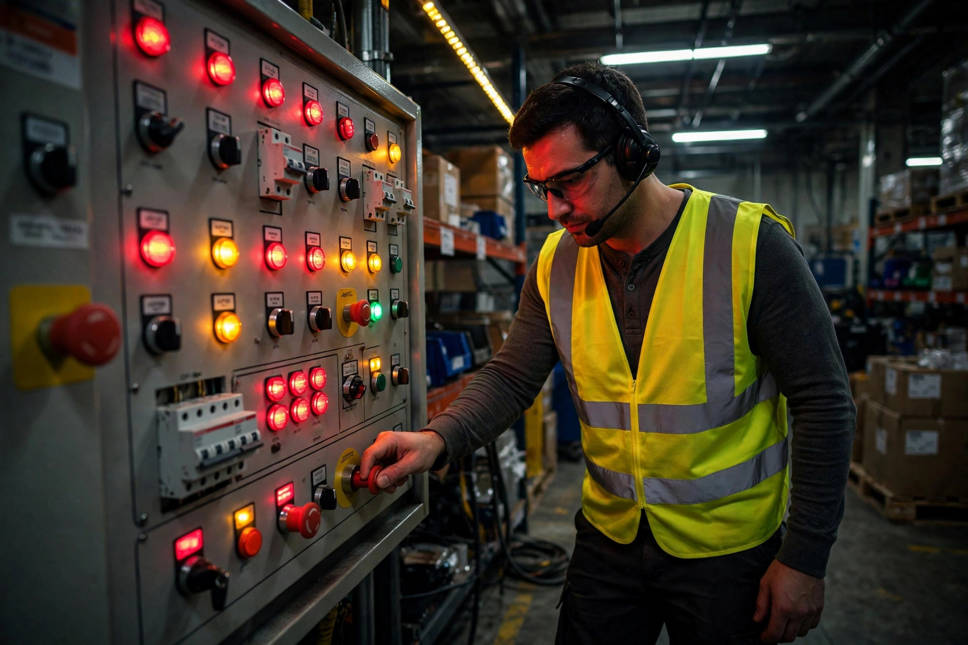 Manual override at the control panel during an outage