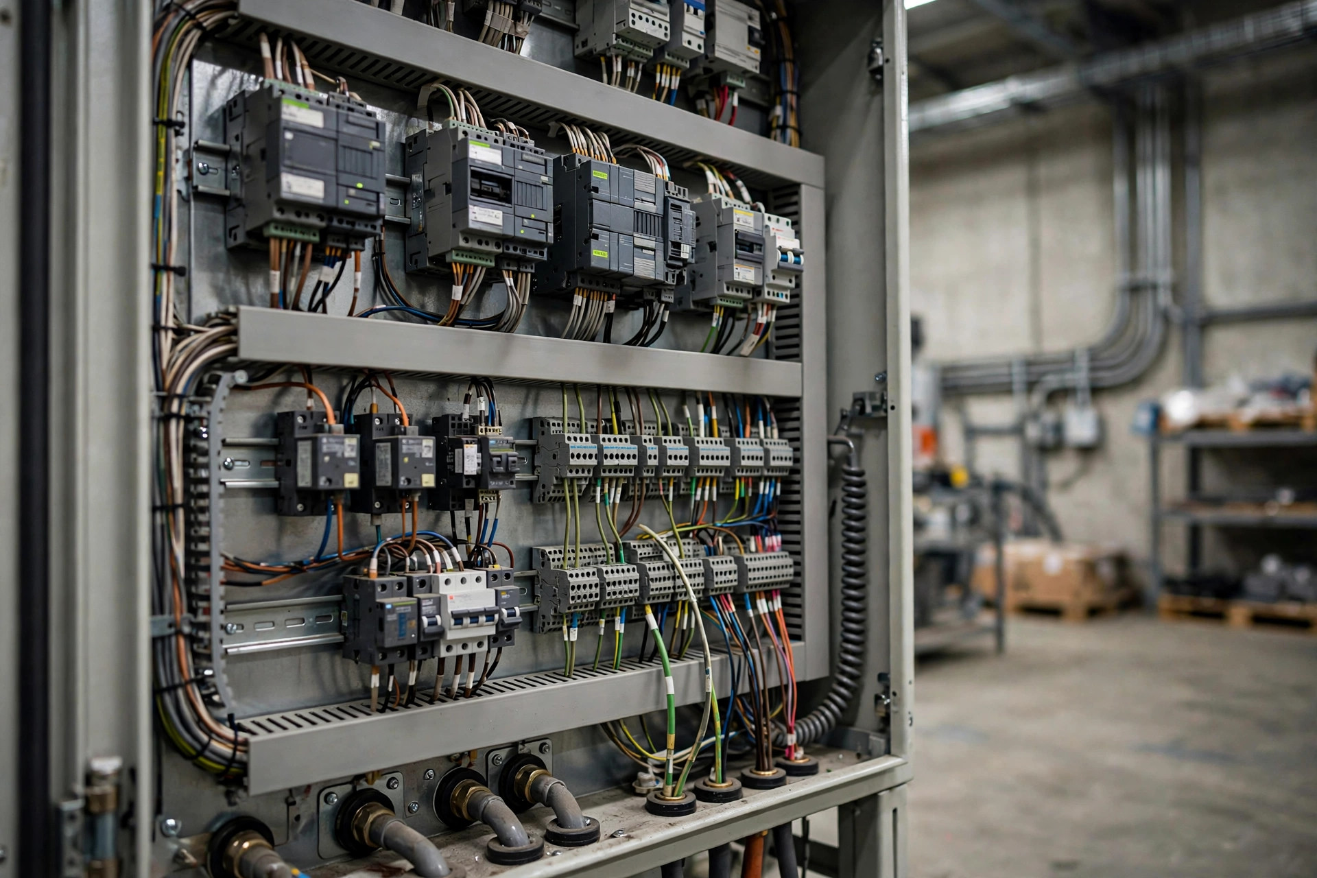 PLC control cabinet versus PC-based industrial PC on the warehouse floor