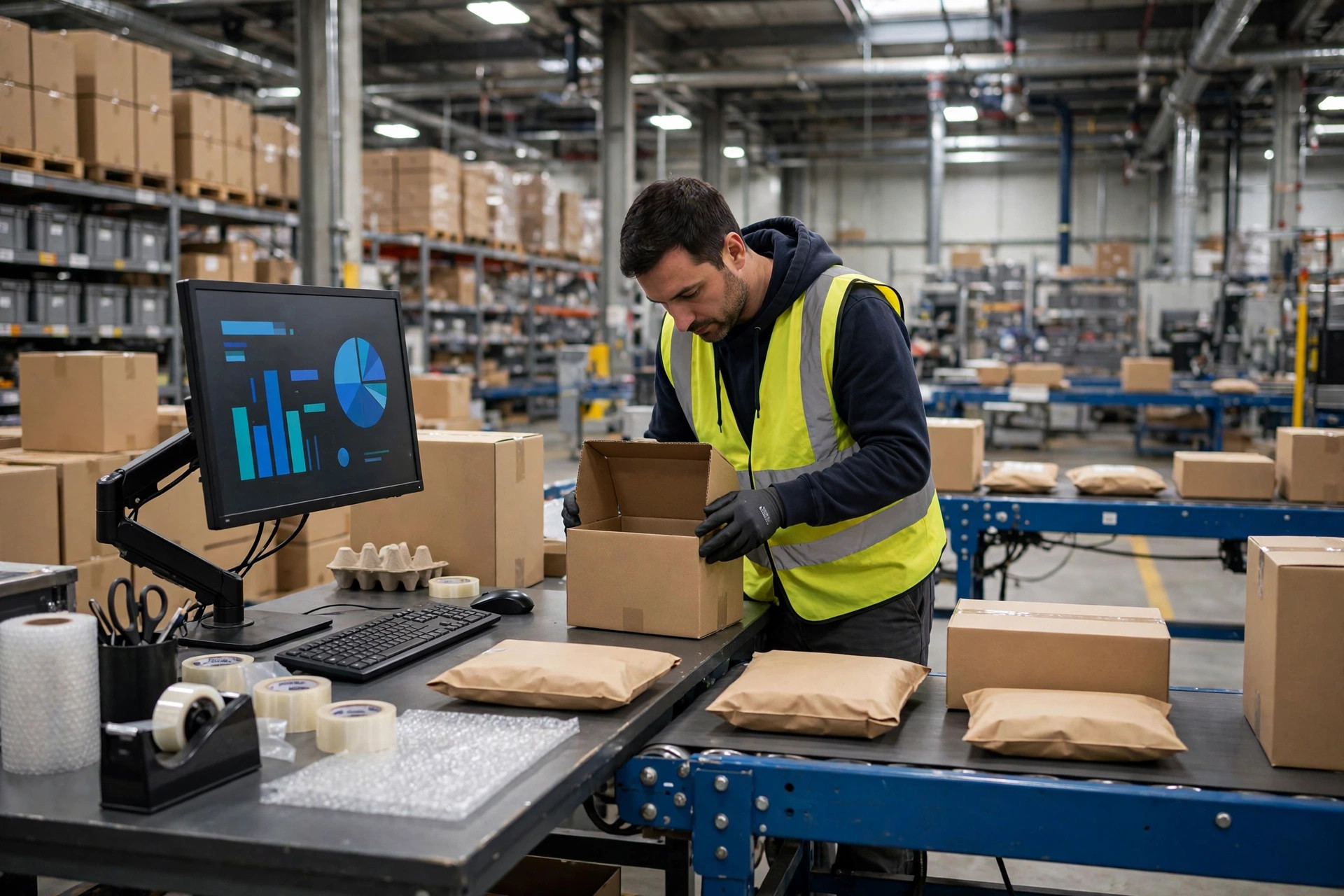 Picking and packing verification area