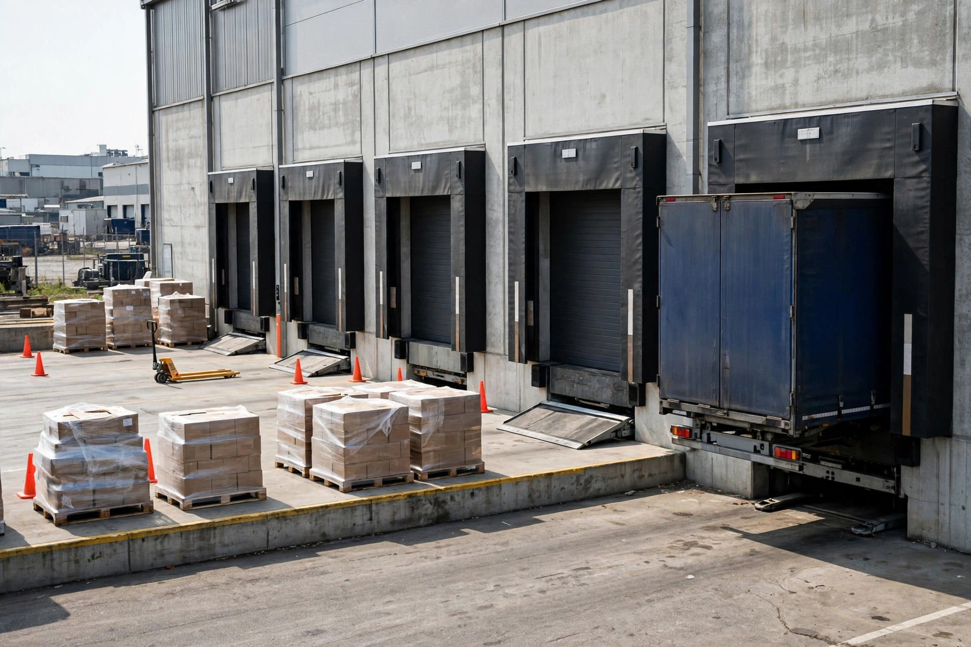 Warehouse dock loading in action
