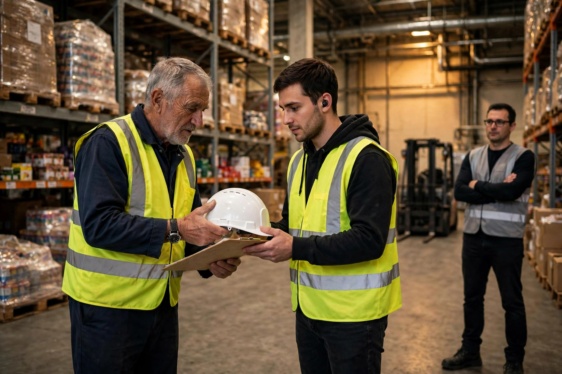 Passation d'employé dans l'entrepôt
